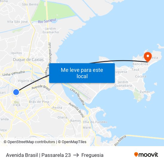 Avenida Brasil | Passarela 23 to Freguesia map