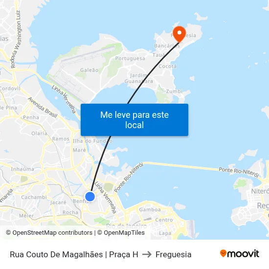 Rua Couto De Magalhães | Praça H to Freguesia map