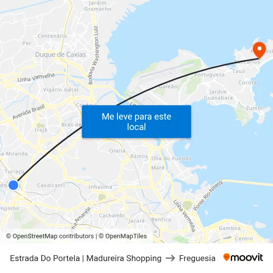 Estrada Do Portela | Madureira Shopping to Freguesia map