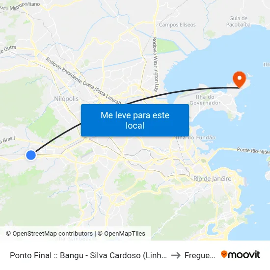 Ponto Final :: Bangu - Silva Cardoso (Linha 799) to Freguesia map