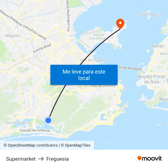 Supermarket to Freguesia map