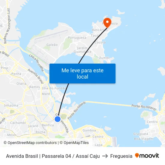 Avenida Brasil | Passarela 04 / Assaí Caju to Freguesia map