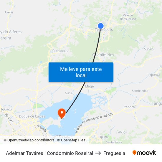 Adelmar Taváres | Condomínio Roseiral to Freguesia map