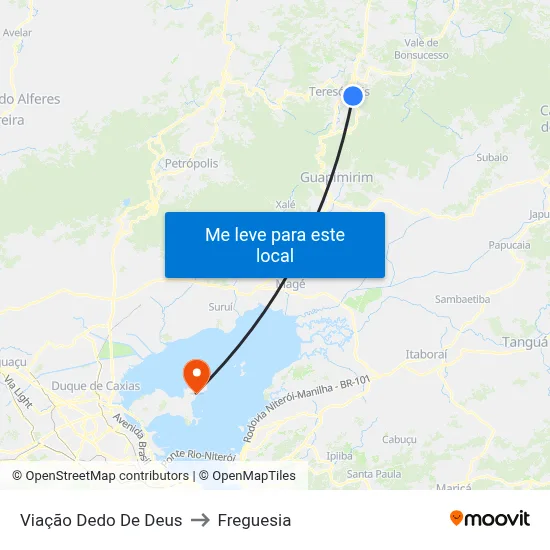 Viação Dedo De Deus to Freguesia map