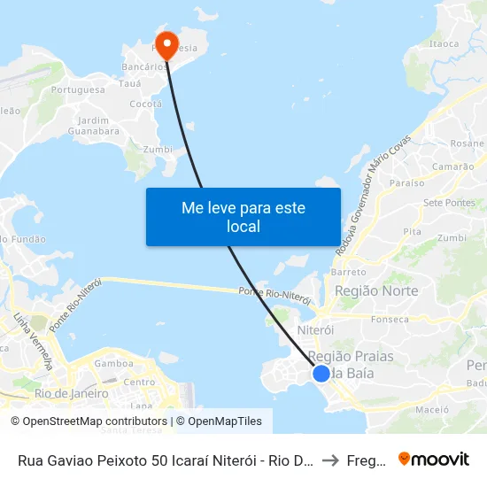 Rua Gaviao Peixoto 50 Icaraí Niterói - Rio De Janeiro 24220 Brasil to Freguesia map