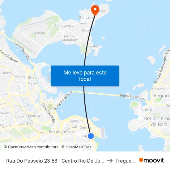 Rua Do Passeio 23-63 - Centro Rio De Janeiro to Freguesia map