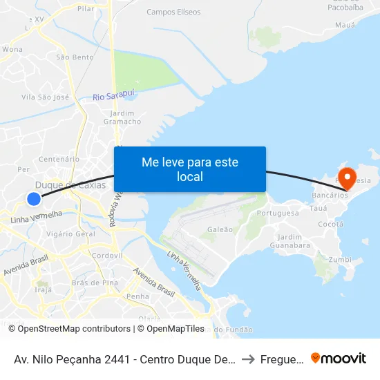 Av. Nilo Peçanha 2441 - Centro Duque De Caxias to Freguesia map