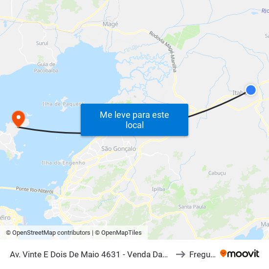 Av. Vinte E Dois De Maio 4631 - Venda Das Pedras Itaboraí to Freguesia map