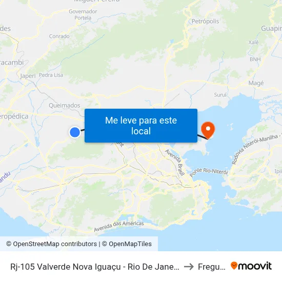 Rj-105 Valverde Nova Iguaçu - Rio De Janeiro 26290 Brasil to Freguesia map