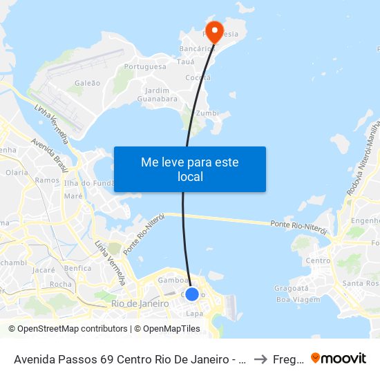 Avenida Passos 69 Centro Rio De Janeiro - Rio De Janeiro 20051 Brasil to Freguesia map
