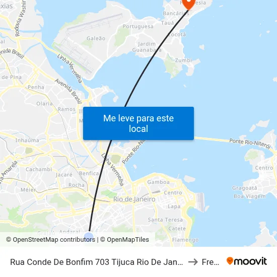 Rua Conde De Bonfim 703 Tijuca Rio De Janeiro - Rio De Janeiro 20520-052 Brasil to Freguesia map