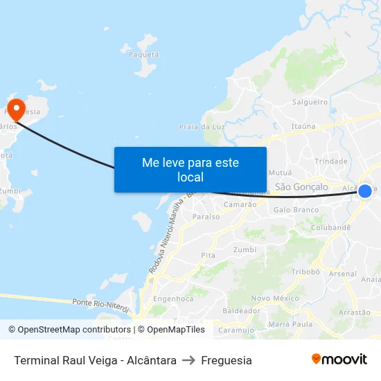 Terminal Raul Veiga - Alcântara to Freguesia map