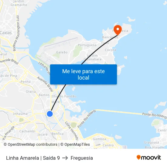Linha Amarela | Saída 9 to Freguesia map