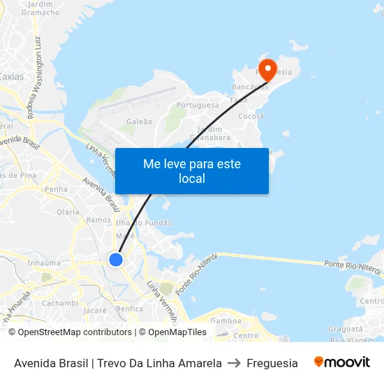 Avenida Brasil | Trevo Da Linha Amarela to Freguesia map