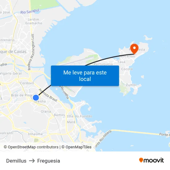 Demillus to Freguesia map