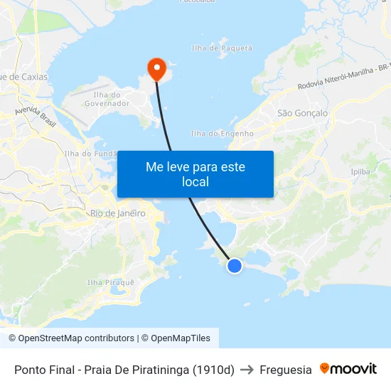 Ponto Final - Praia De Piratininga (1910d) to Freguesia map