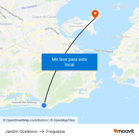 Jardim Oceânico to Freguesia map