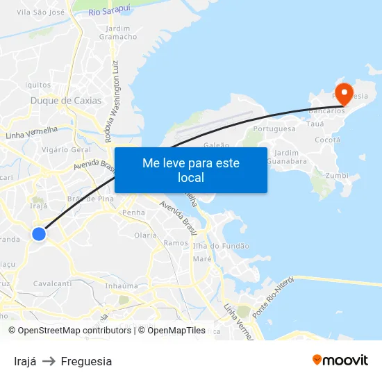 Irajá to Freguesia map