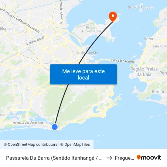 Passarela Da Barra (Sentido Itanhangá / Barrinha) to Freguesia map