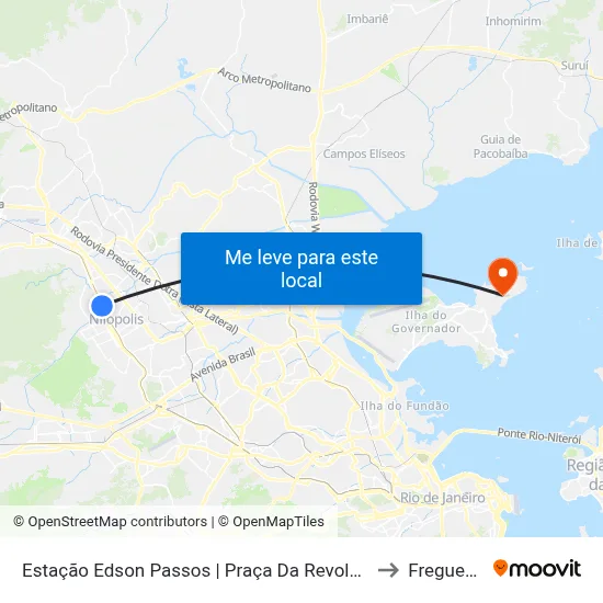 Estação Edson Passos | Praça Da Revolução to Freguesia map