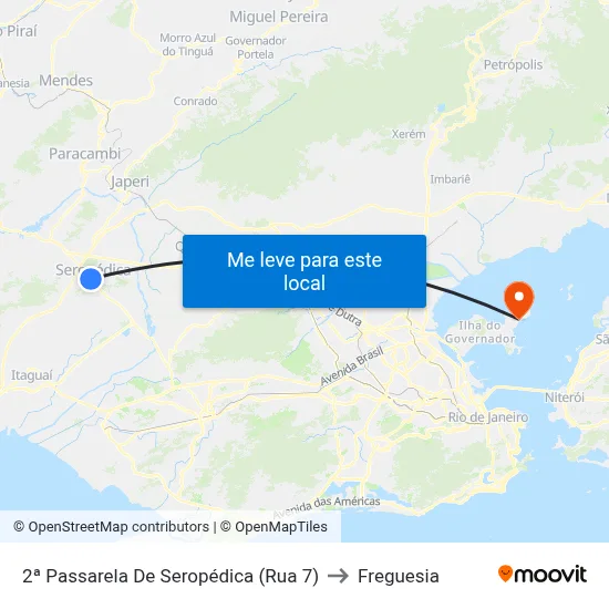 2ª Passarela De Seropédica (Rua 7) to Freguesia map