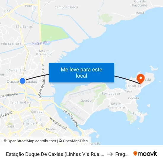 Estação Duque De Caxias (Linhas Via Rua Marechal Deodoro) to Freguesia map