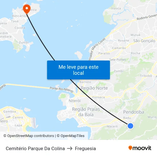 Cemitério Parque Da Colina to Freguesia map