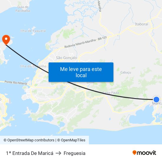 1ª Entrada De Maricá to Freguesia map