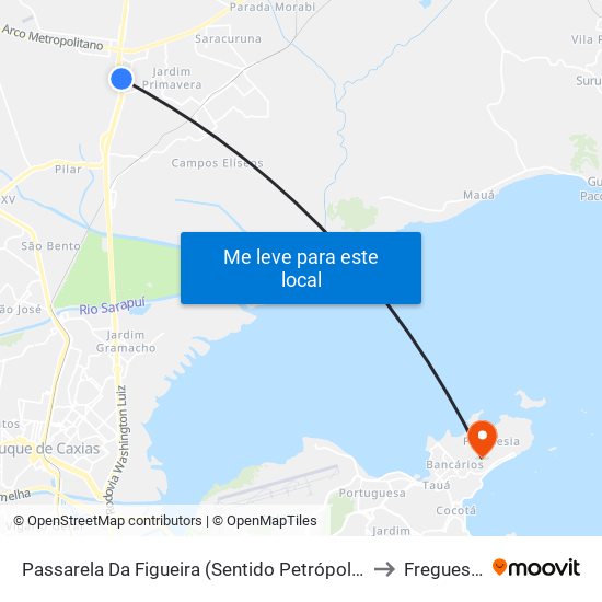 Passarela Da Figueira (Sentido Petrópolis) to Freguesia map