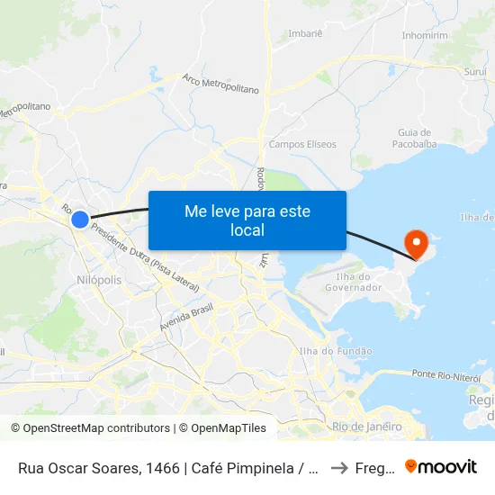 Rua Oscar Soares, 1466 | Café Pimpinela / Universidade Estácio De Sá to Freguesia map
