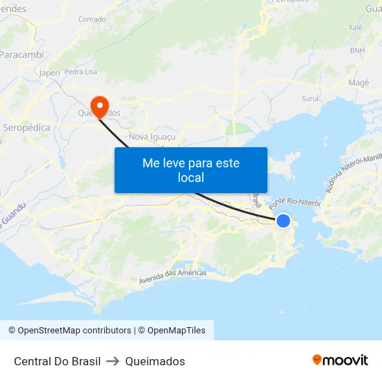 Central Do Brasil to Queimados map
