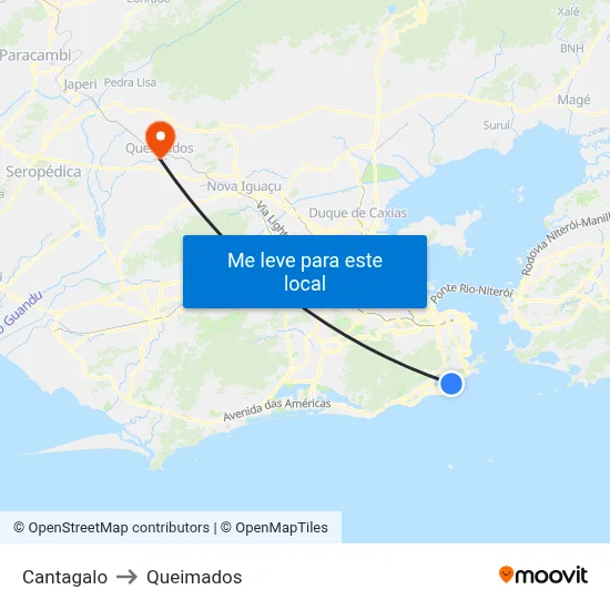 Cantagalo to Queimados map