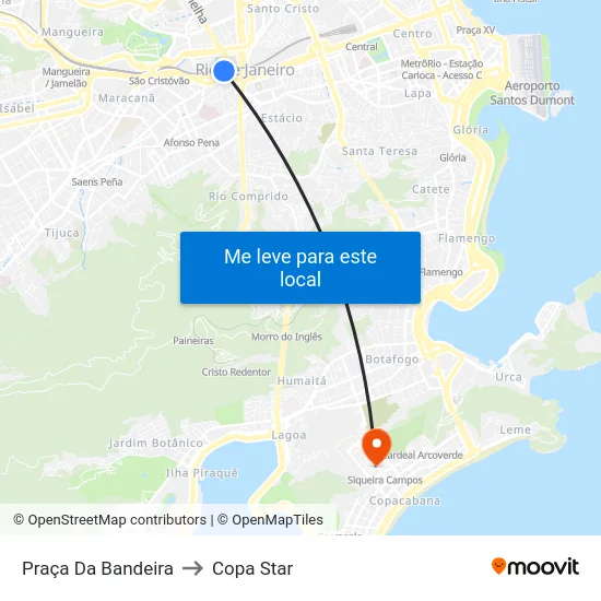 Praça Da Bandeira to Copa Star map