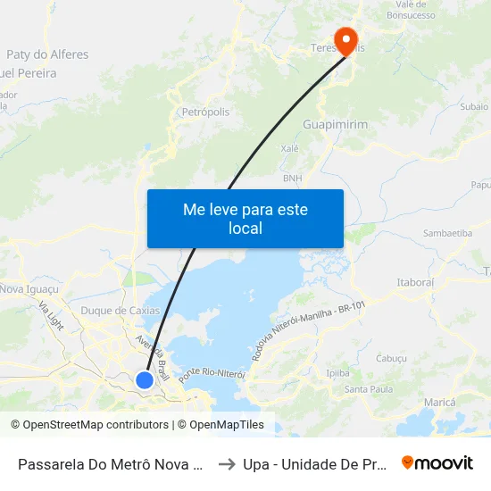 Passarela Do Metrô Nova América / Del Castilho to Upa - Unidade De Pronto Atendimento map