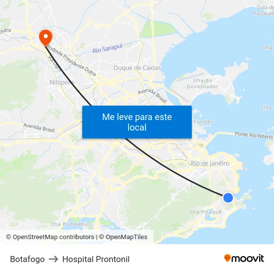 Botafogo to Hospital Prontonil map