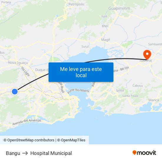 Bangu to Hospital Municipal map