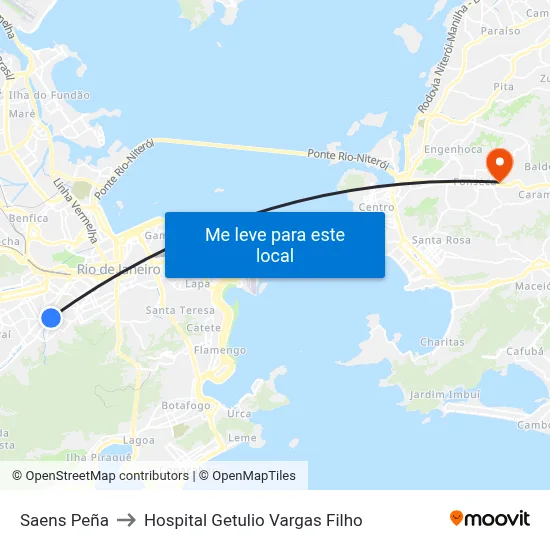 Saens Peña to Hospital Getulio Vargas Filho map