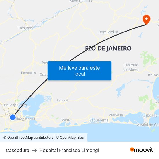 Cascadura to Hospital Francisco Limongi map