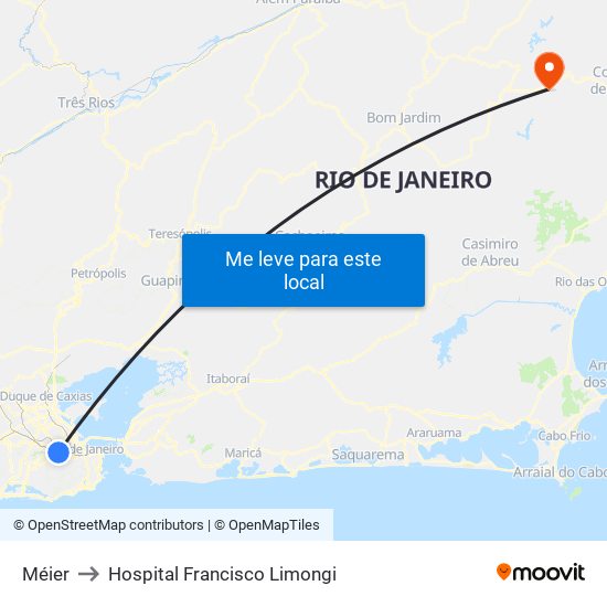 Méier to Hospital Francisco Limongi map