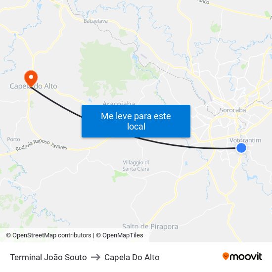 Terminal João Souto to Capela Do Alto map