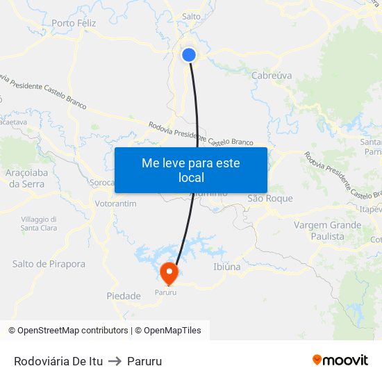 Rodoviária De Itu to Paruru map