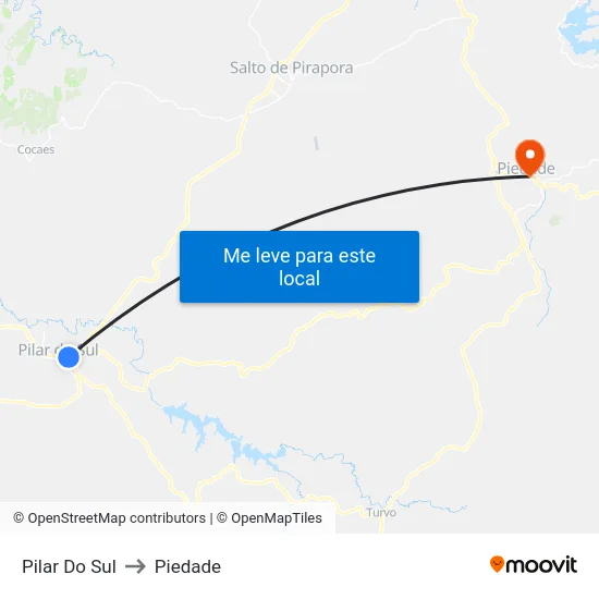 Pilar Do Sul to Piedade map
