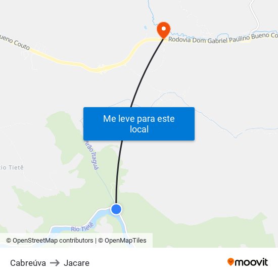 Cabreúva to Jacare map