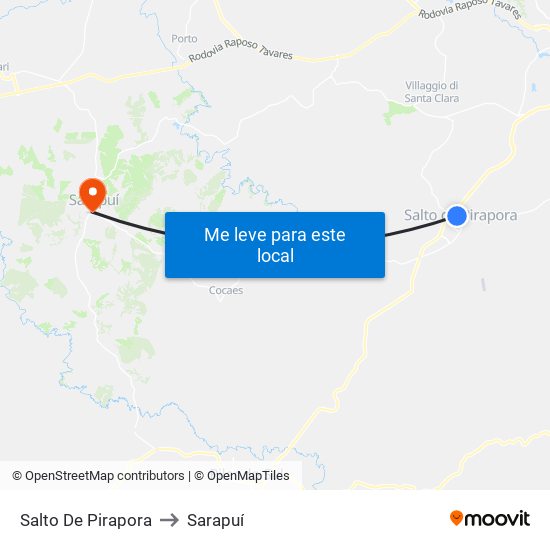 Salto De Pirapora to Sarapuí map