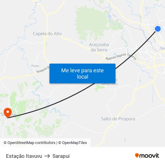 Estação Itavuvu to Sarapuí map