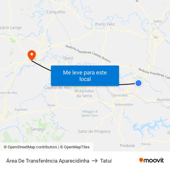 Área De Transferência Aparecidinha to Tatuí map