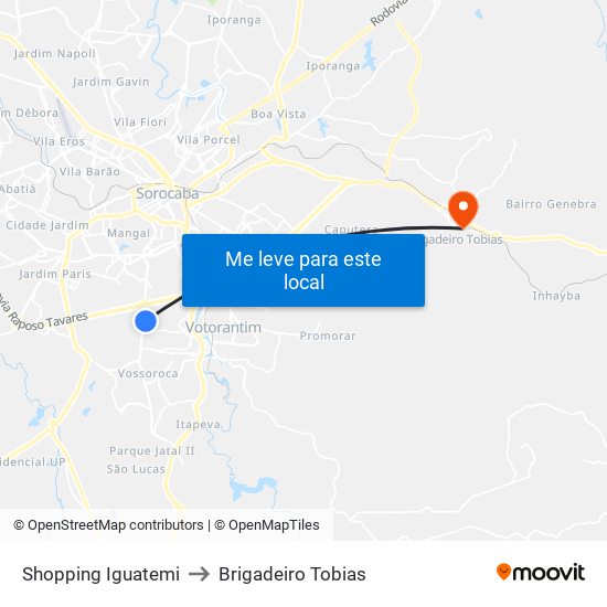 Shopping Iguatemi to Brigadeiro Tobias map