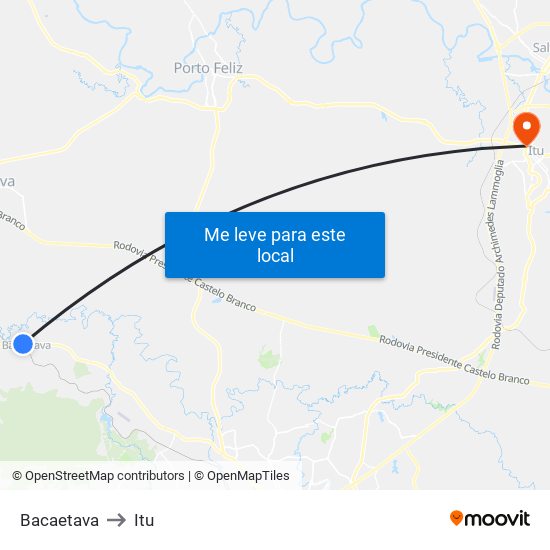 Bacaetava to Itu map