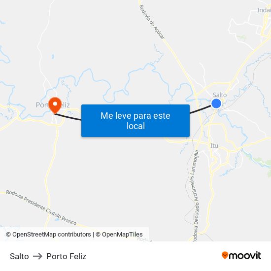 Salto to Porto Feliz map