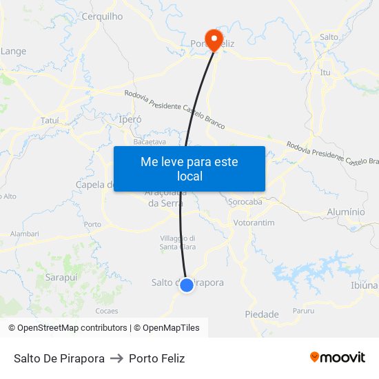 Salto De Pirapora to Porto Feliz map